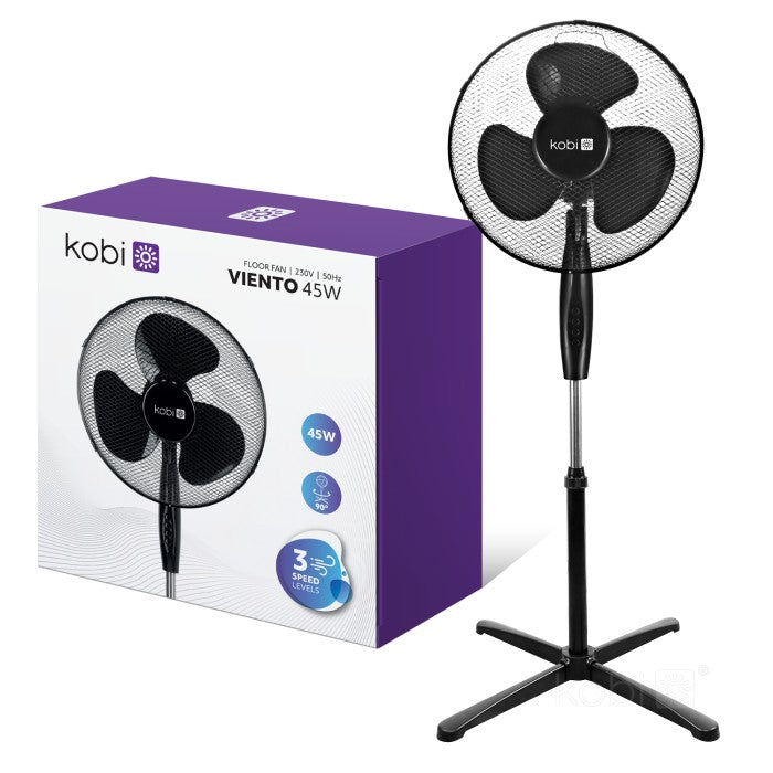 Lattiatuuletin 45 W, Ø 43 cm – 3 nopeutta, musta