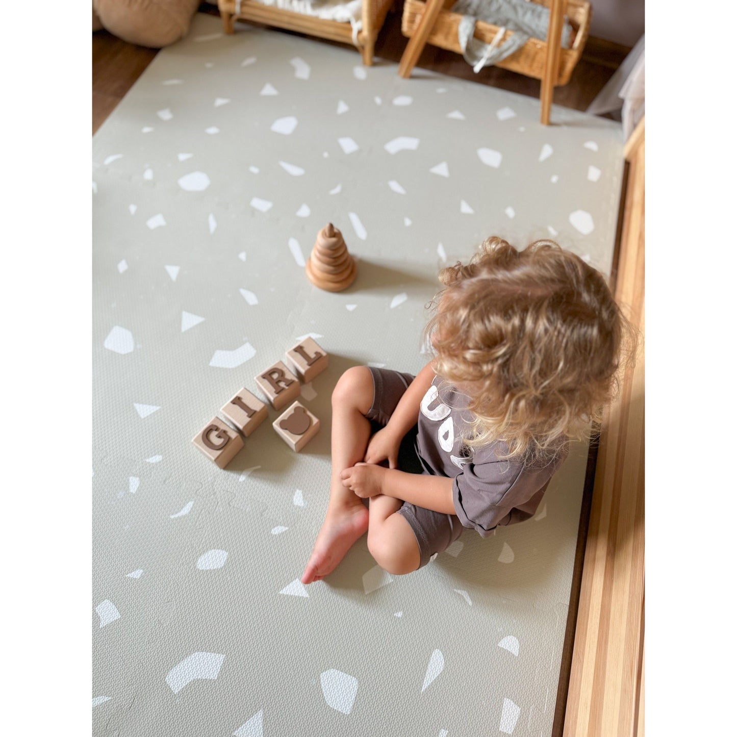 Foam Puzzle Playmat - Terrazzo Dove
