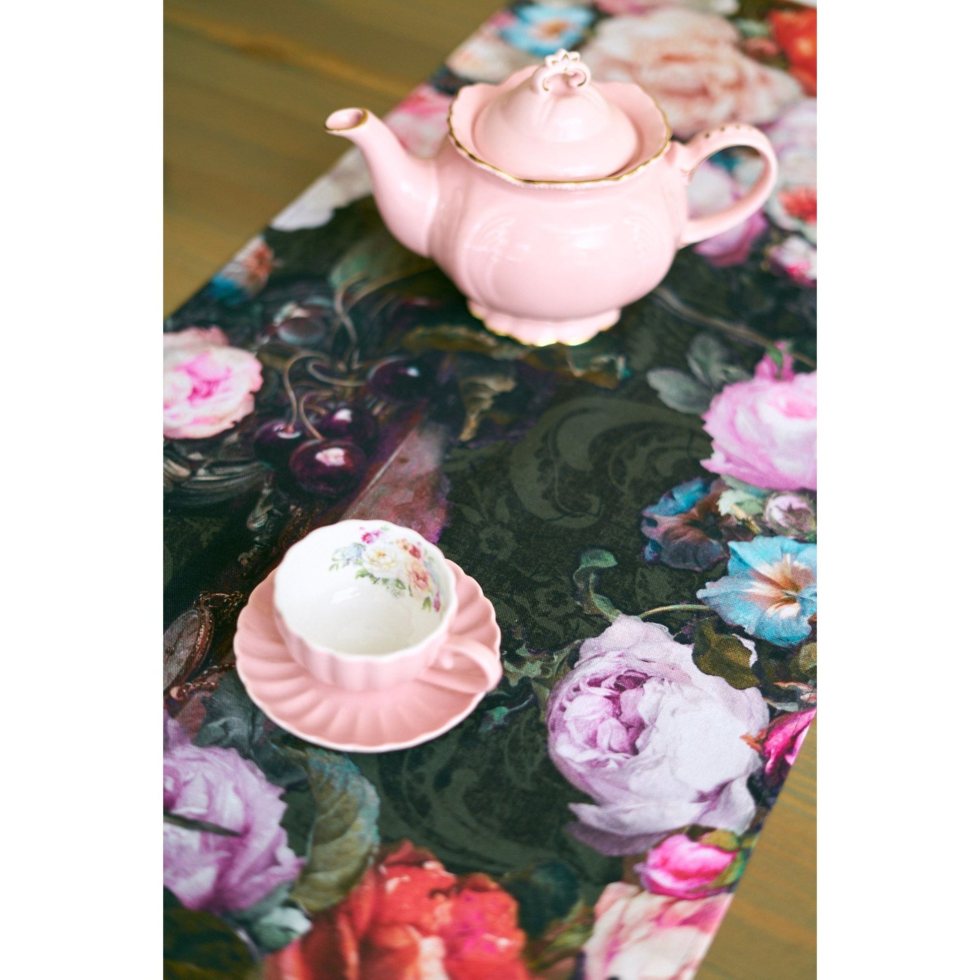 Francine Black Table Runner with Tassels