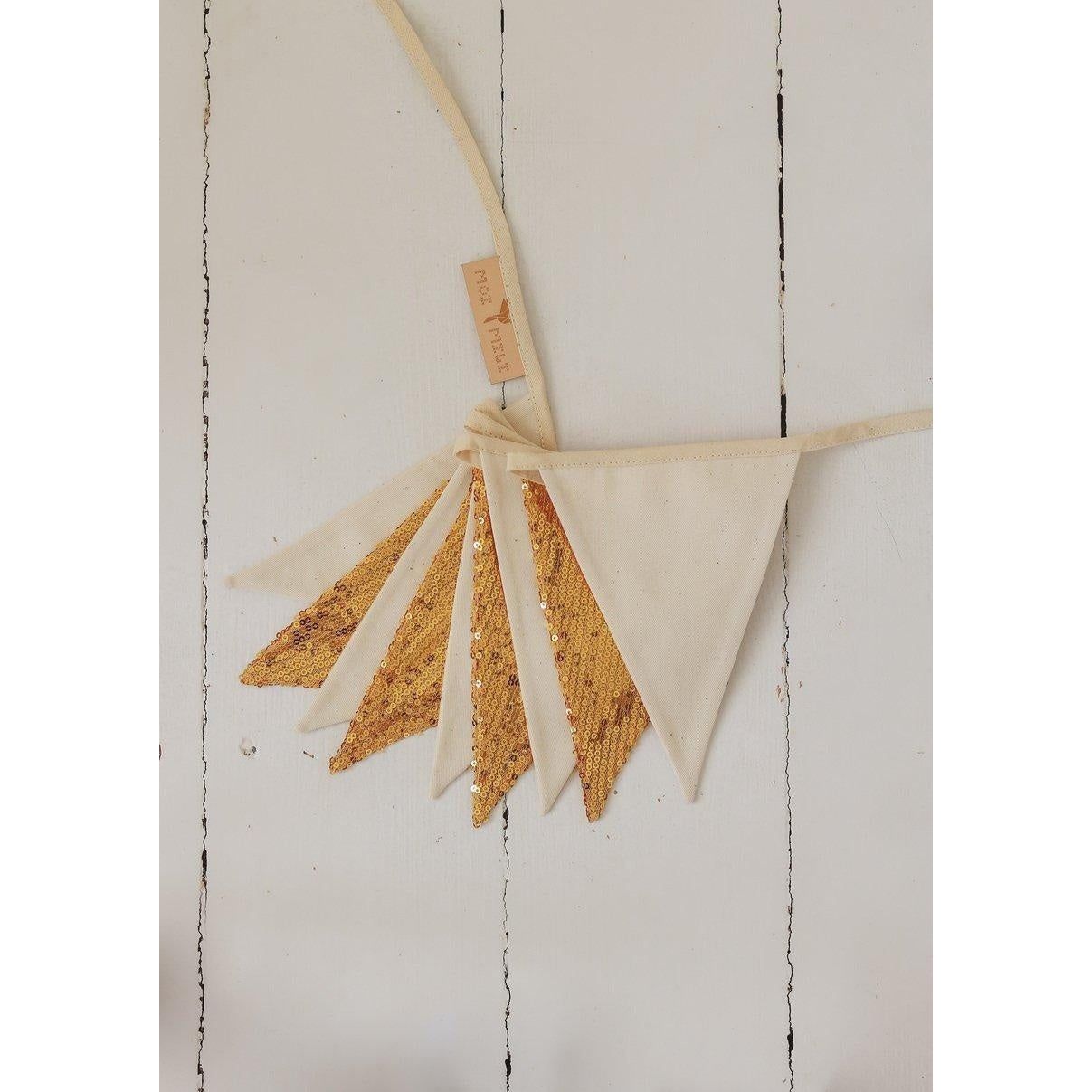 Sequin Garland - Gold and Beige
