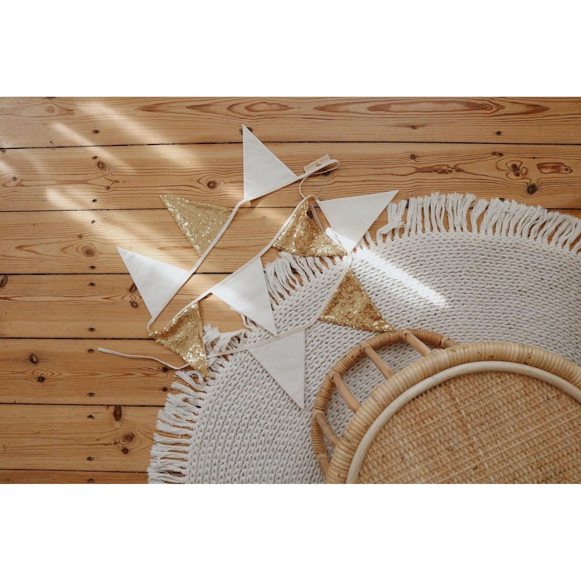 Sequin Garland - Gold and Beige