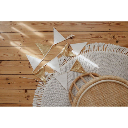 Sequin Garland - Gold and Beige