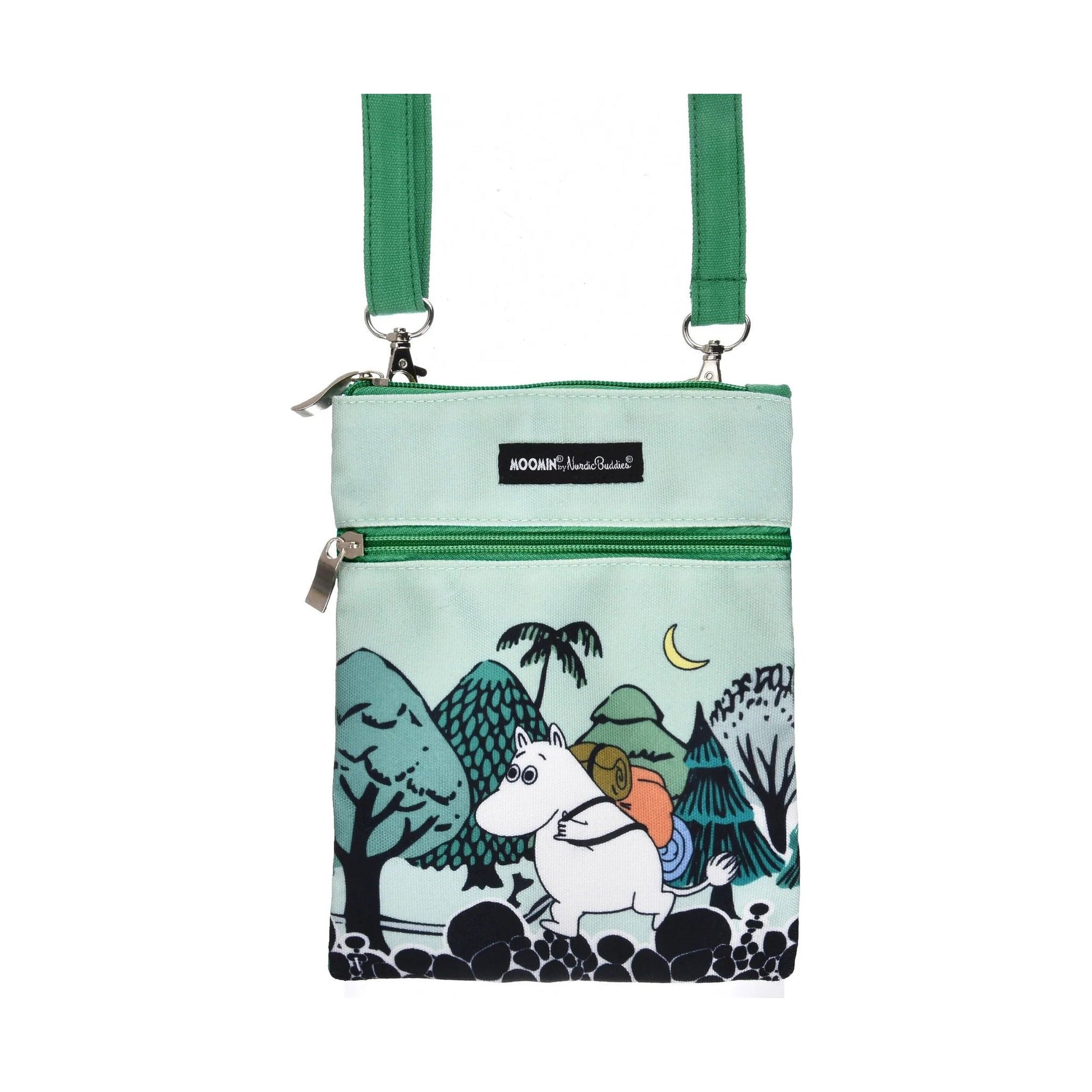 Moomintroll Adventuring Neck/Passport Bag - Green