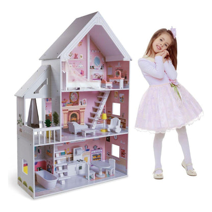 Wooden Dollhouse Liselle with LED Lights