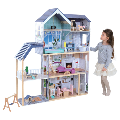 Wooden Dollhouse Crystal with LED Lights