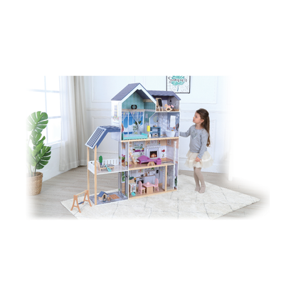 Wooden Dollhouse Crystal with LED Lights