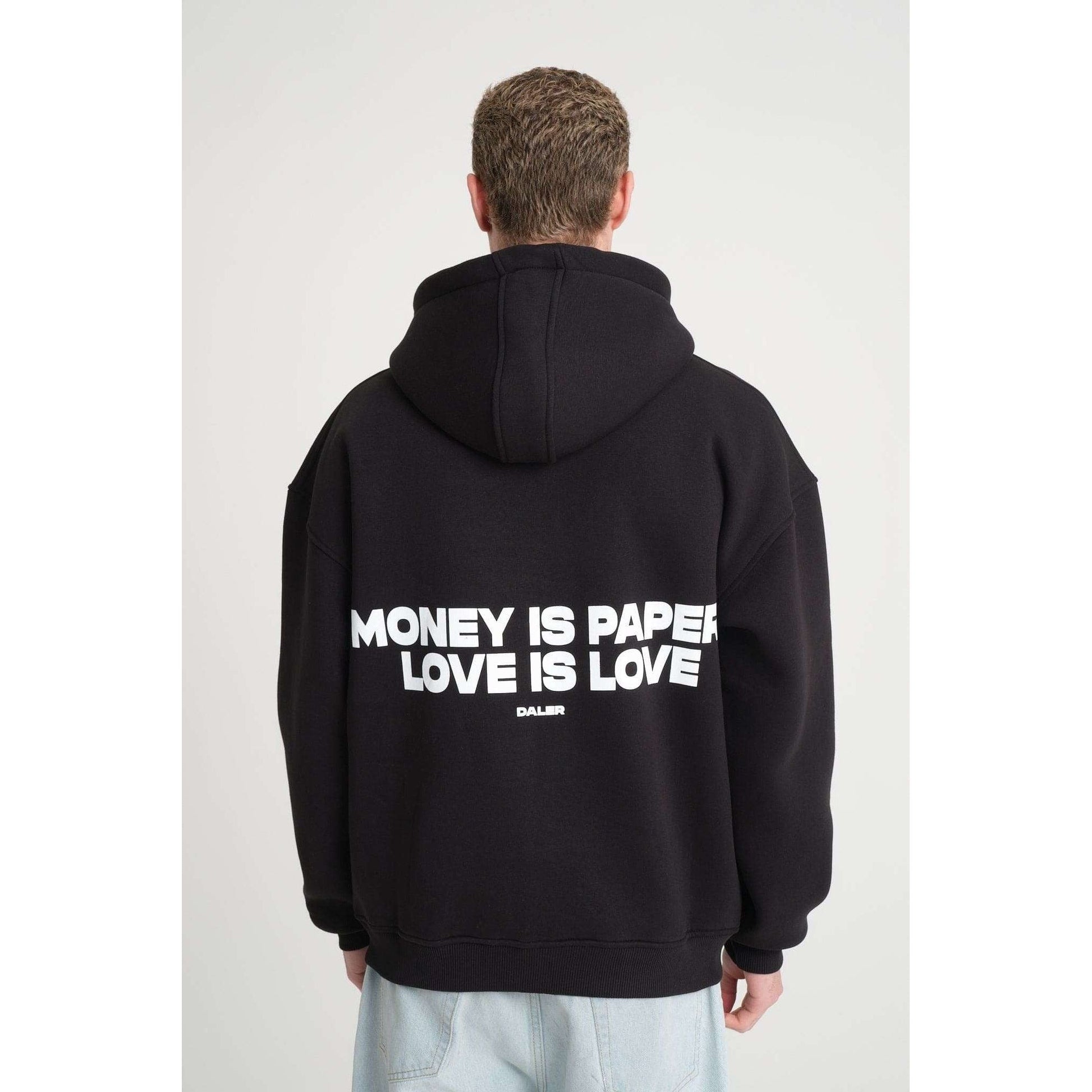 Heavyweight Zipper Hoodie - Money is Paper, Love is Love