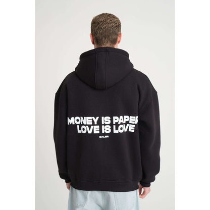 Heavyweight Zipper Hoodie - Money is Paper, Love is Love