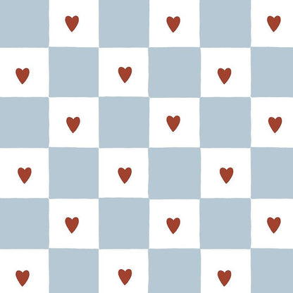 French Hearts Check Wallpaper