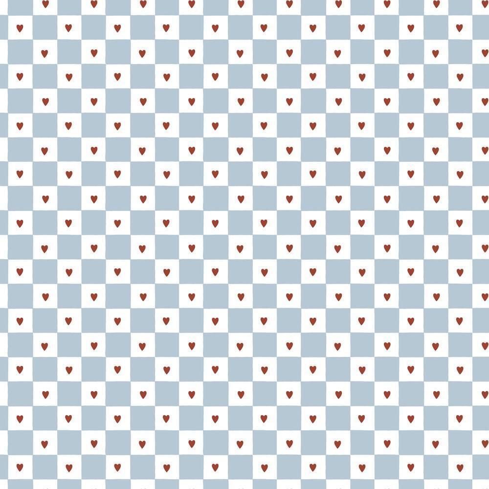 French Hearts Check Wallpaper