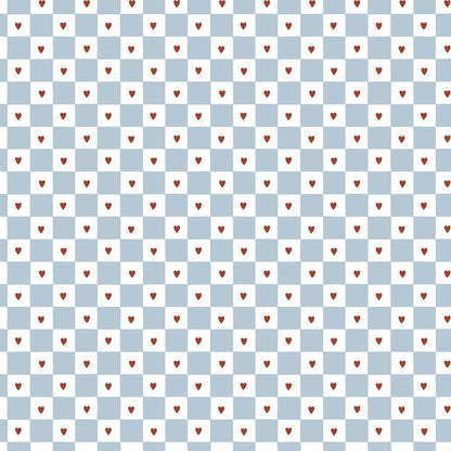 French Hearts Check Wallpaper