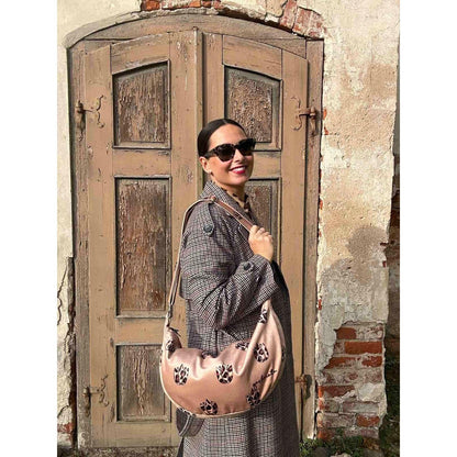 Hobo Bag - Brown Leopard Tulips