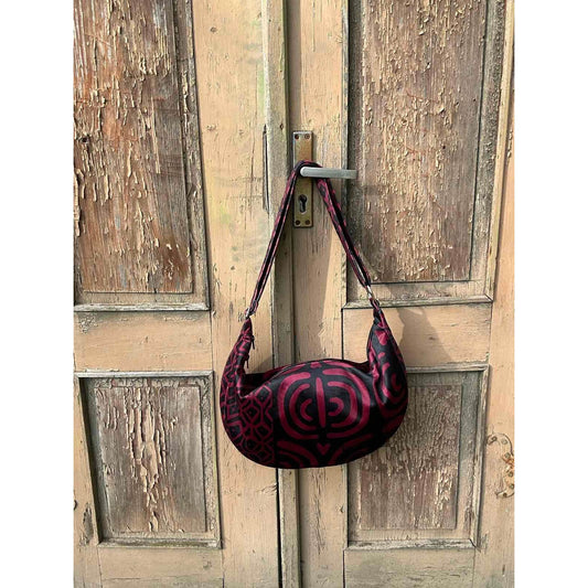 Hobo Bag - Burgundy Pattern