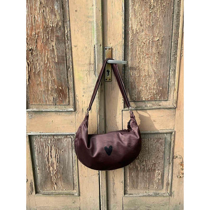 Hobo Bag Heart - Brown