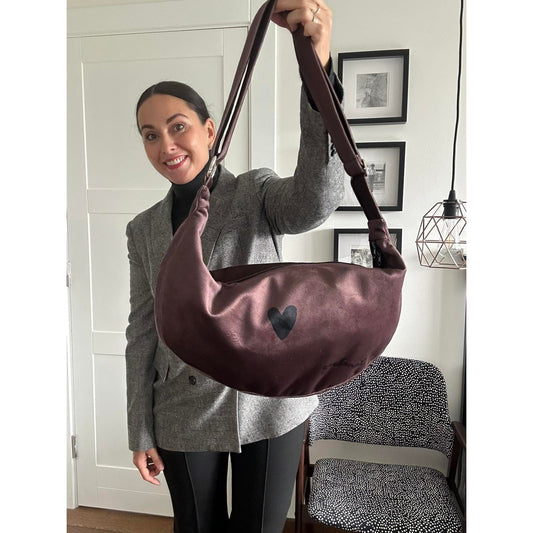Hobo Bag Heart - Brown