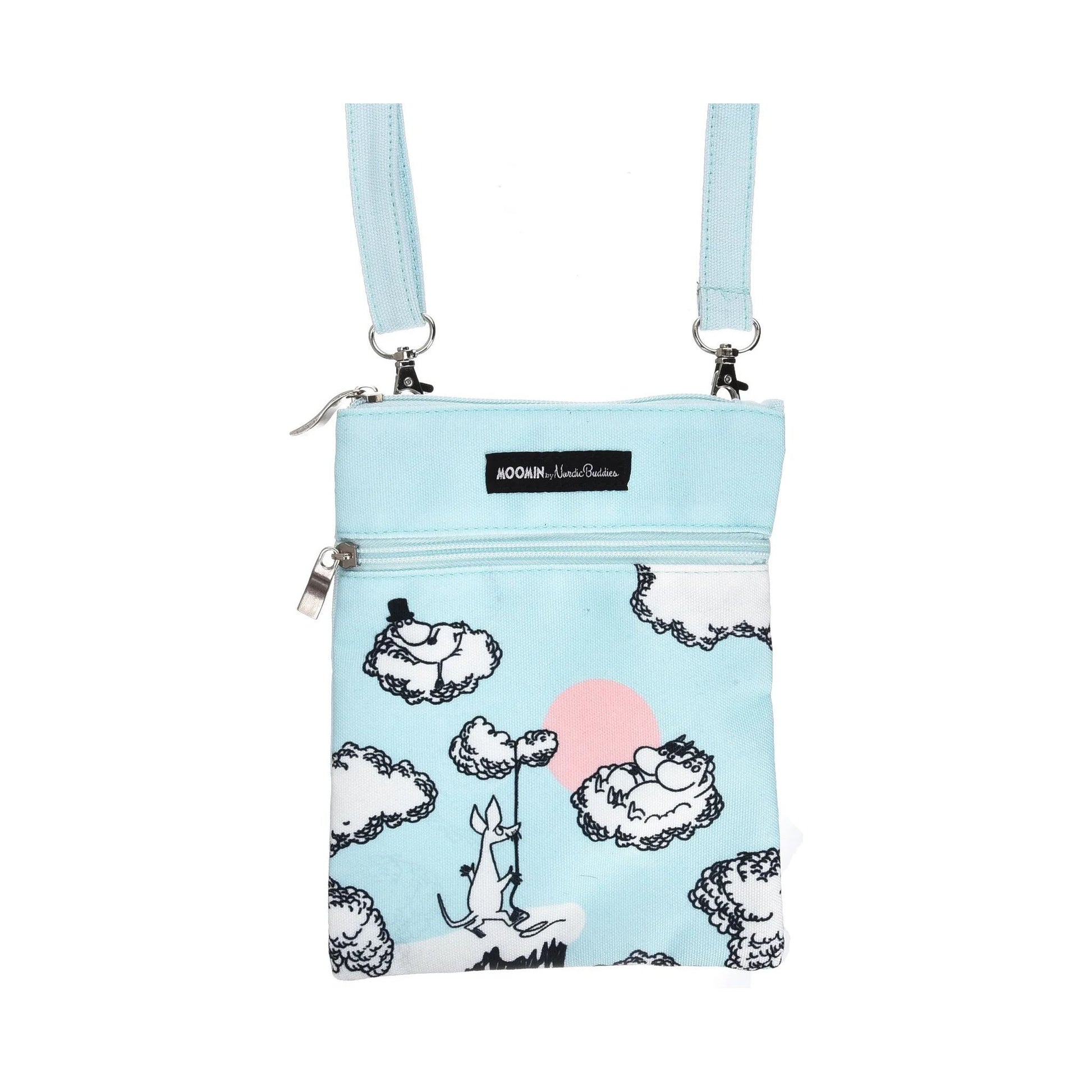 Moomins Up In The Clouds Passport/Neck Bag - Turquoise