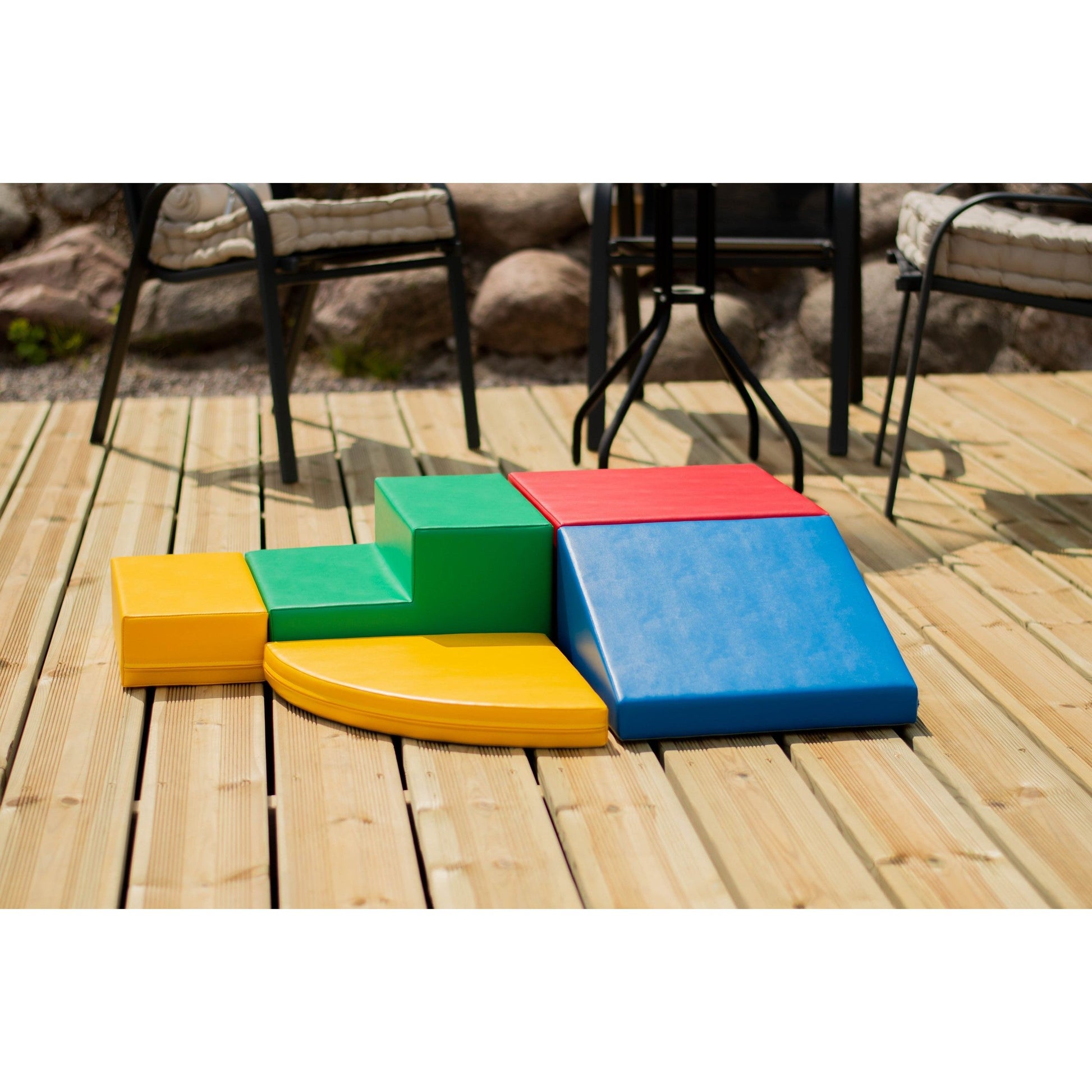 Soft Play 5 Foam Block Set - Multi Color Corner Climber