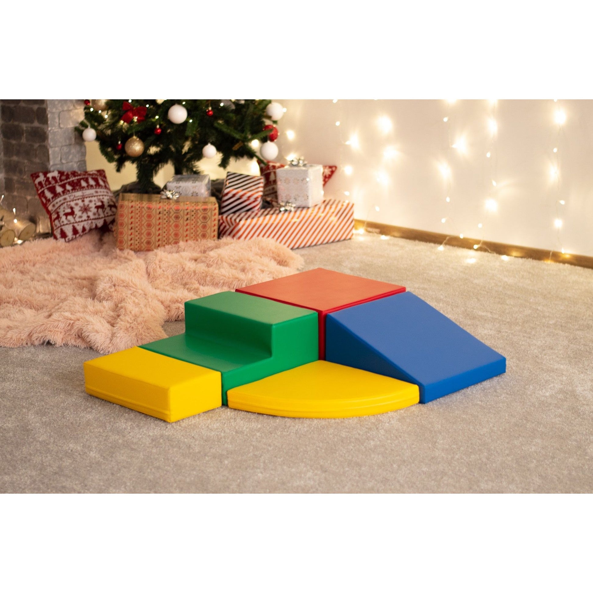 Soft Play 5 Foam Block Set - Multi Color Corner Climber