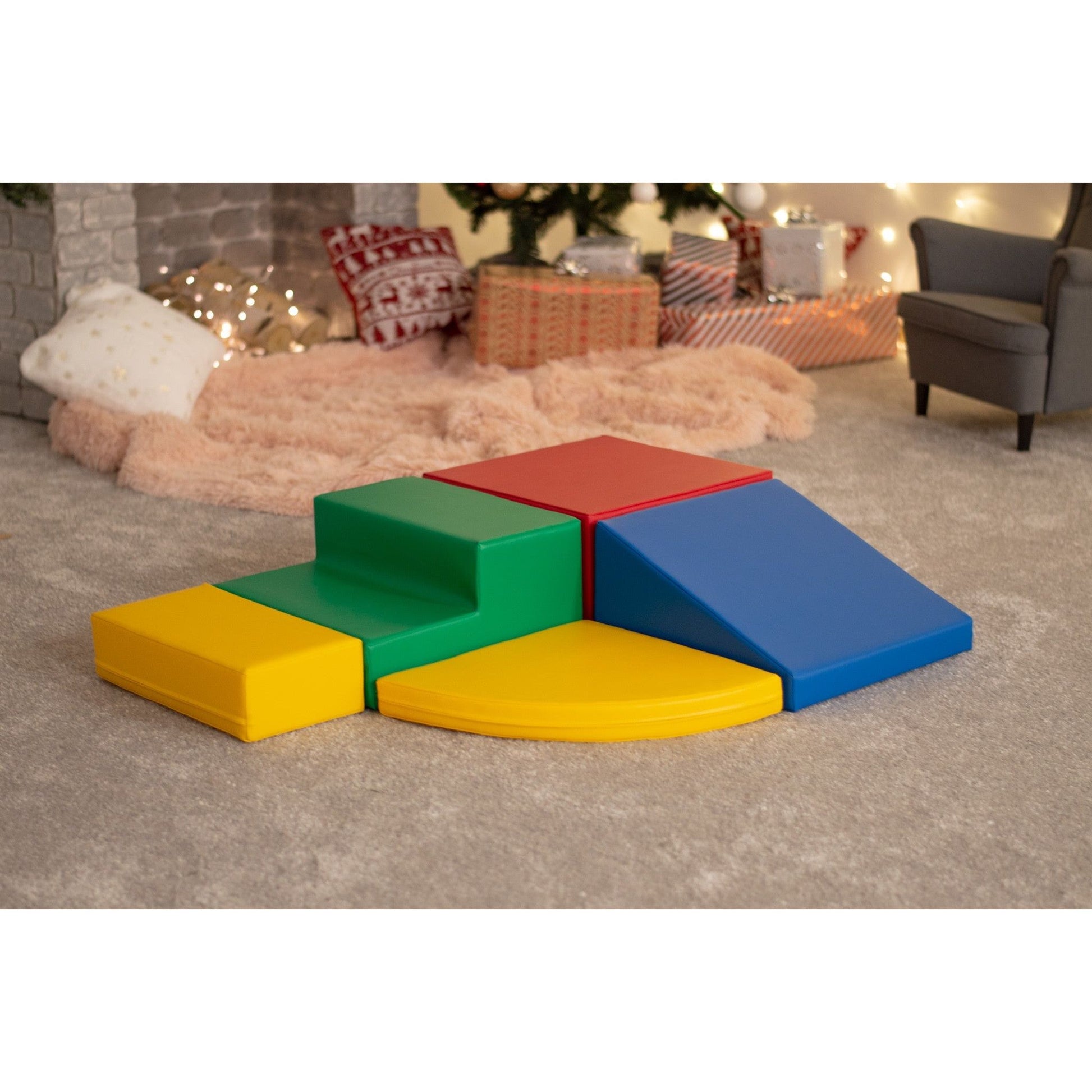 Soft Play 5 Foam Block Set - Multi Color Corner Climber