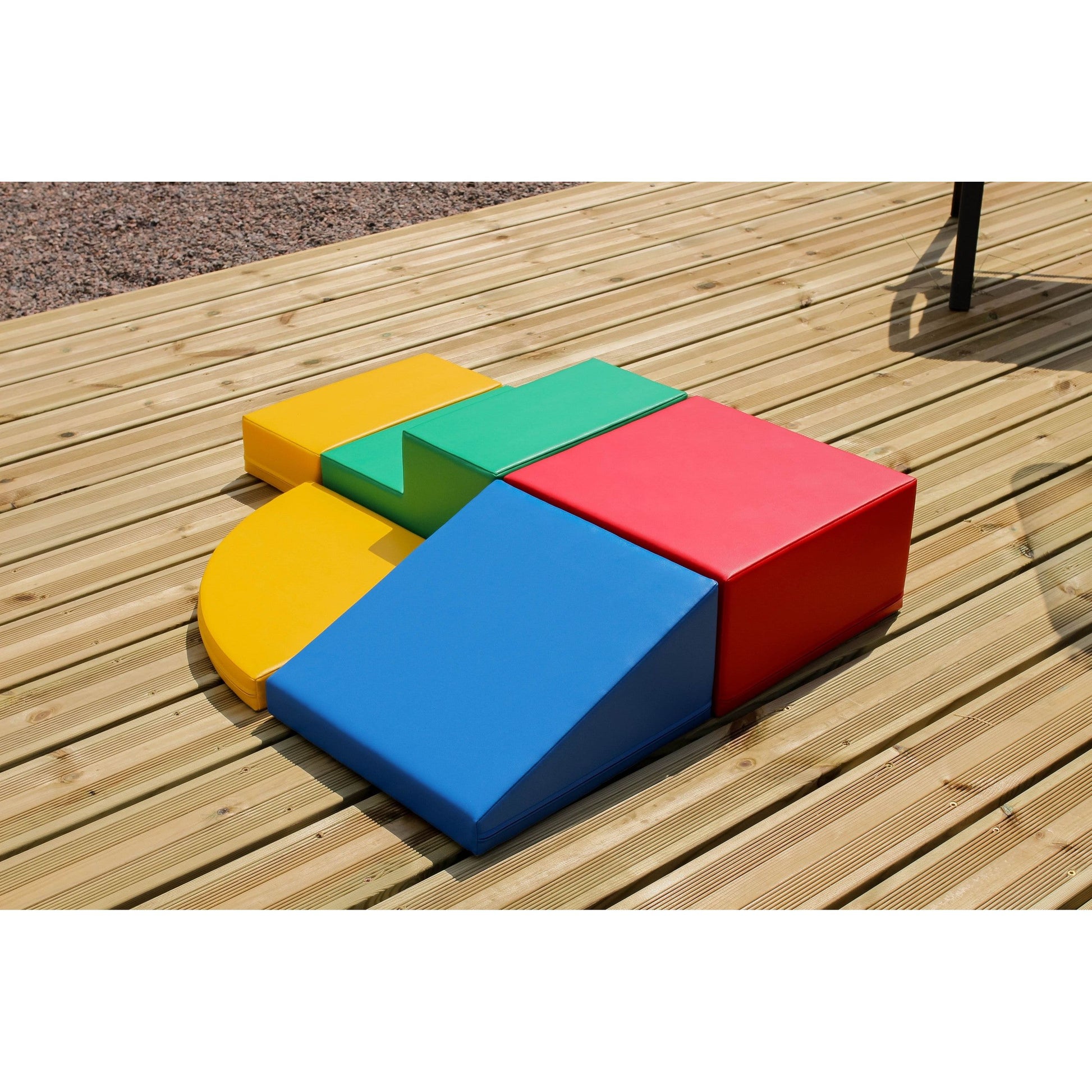 Soft Play 5 Foam Block Set - Multi Color Corner Climber