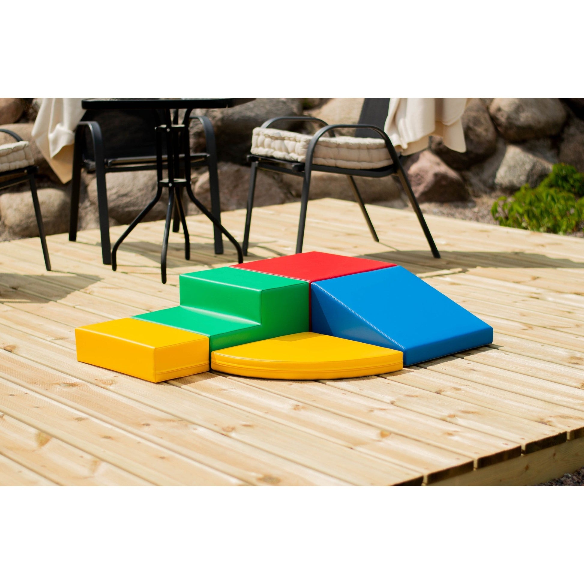 Soft Play 5 Foam Block Set - Multi Color Corner Climber