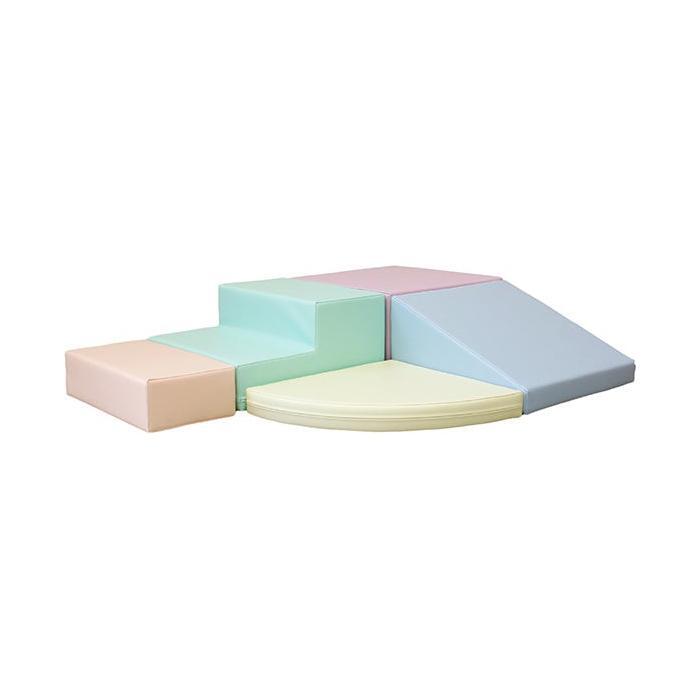 Soft Play 5 Foam Block Set - Light Pastel Corner Climber