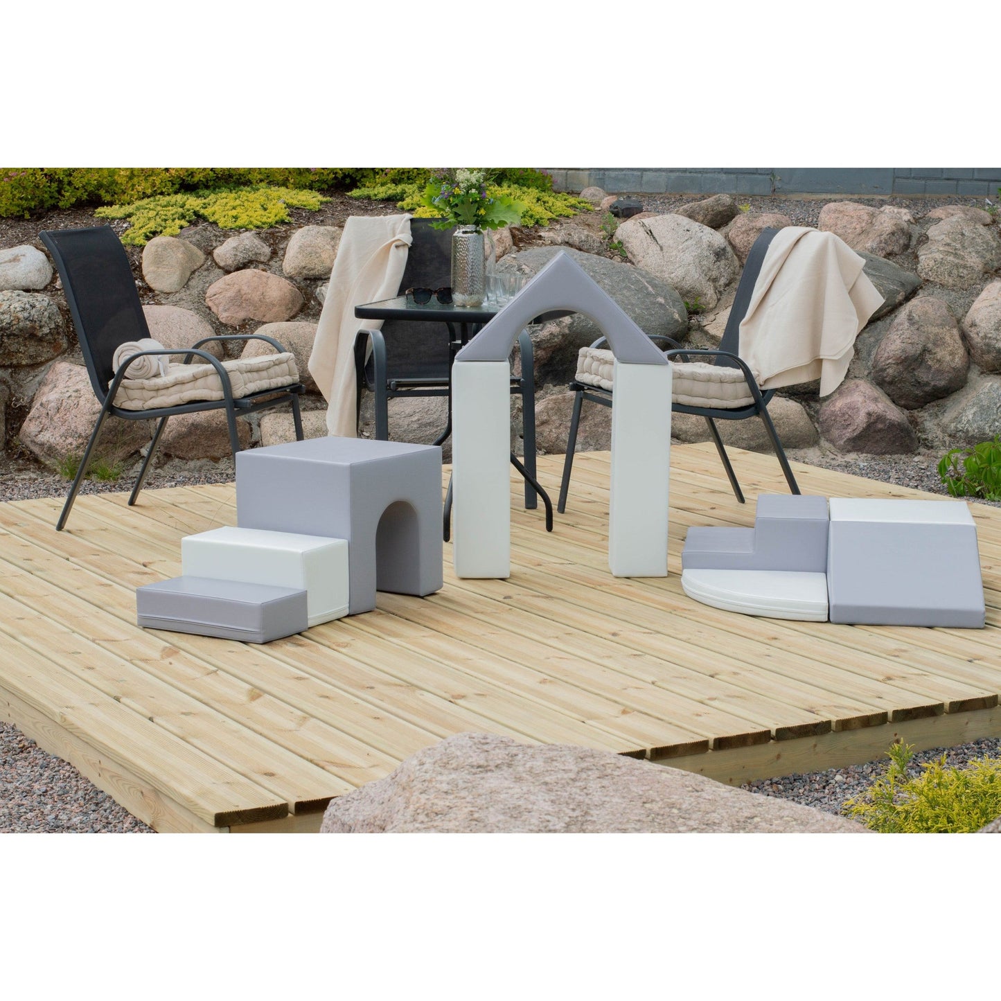Soft Play 10 Foam Block Set - Grey & White Creativity