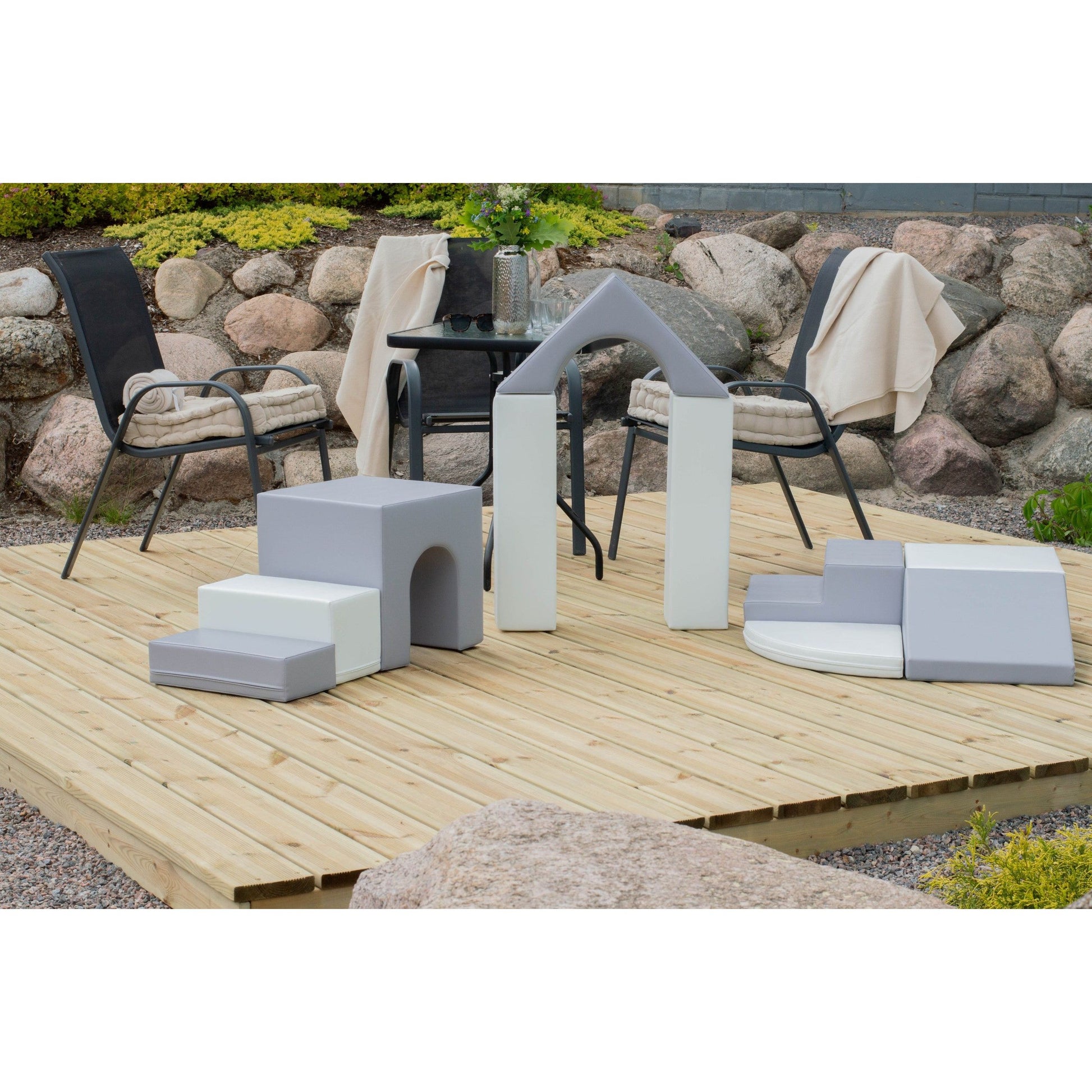 Soft Play 10 Foam Block Set - Grey & White Creativity
