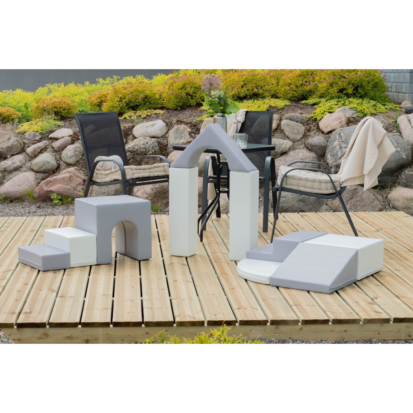 Soft Play 10 Foam Block Set - Grey & White Creativity