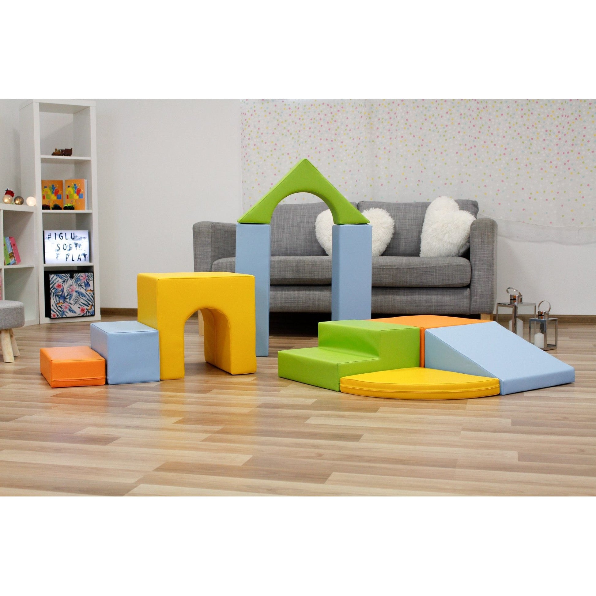 Soft Play 10 Foam Block Set - Light Multicolor Creativity