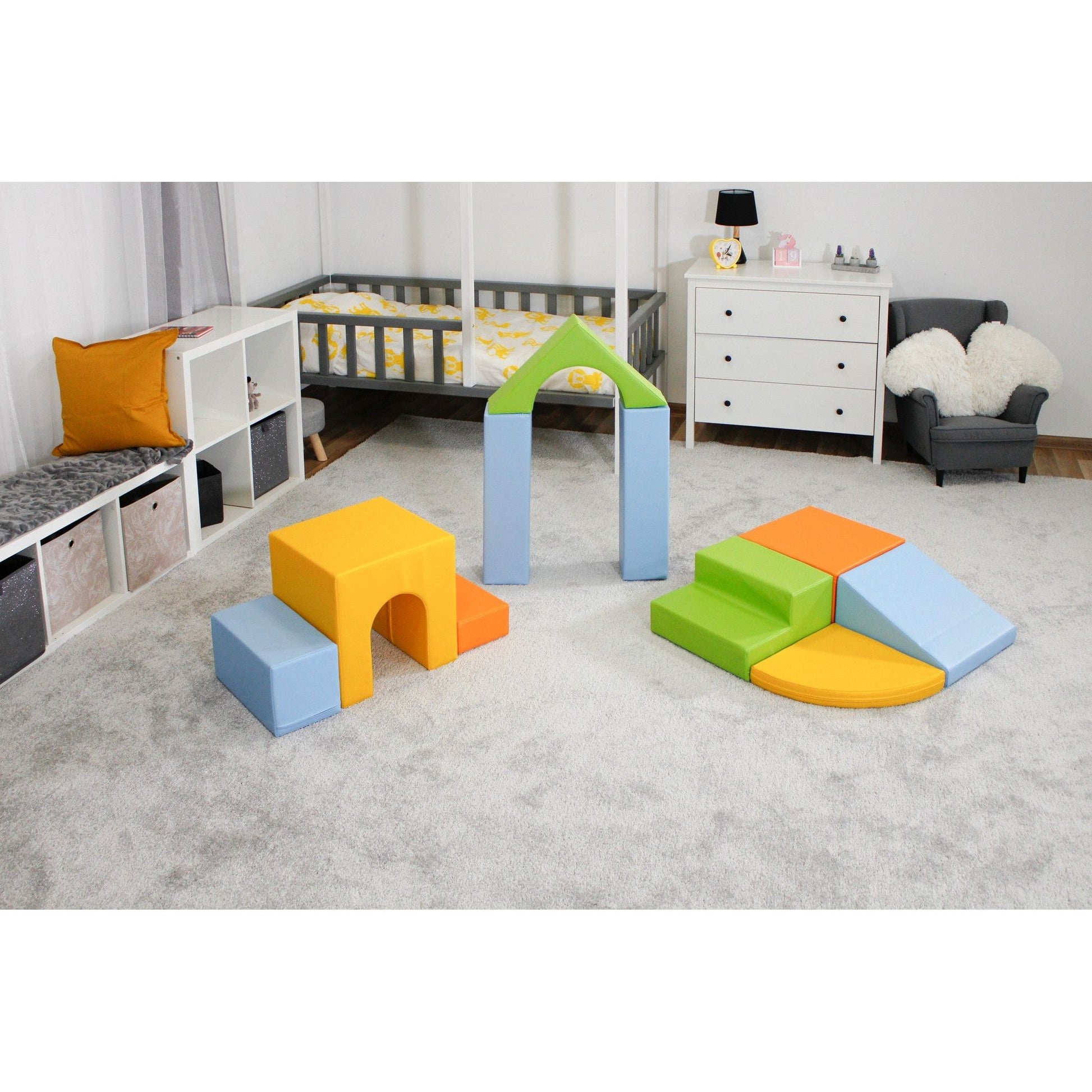 Soft Play 10 Foam Block Set - Light Multicolor Creativity
