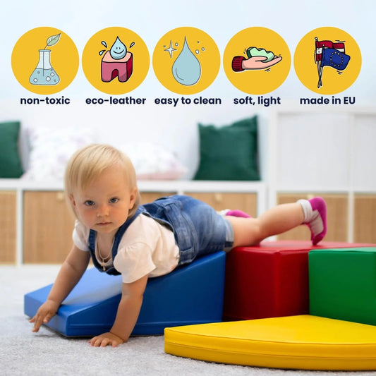 Soft Play 3 Foam Block Set - Pastel Pink Mini Climbie