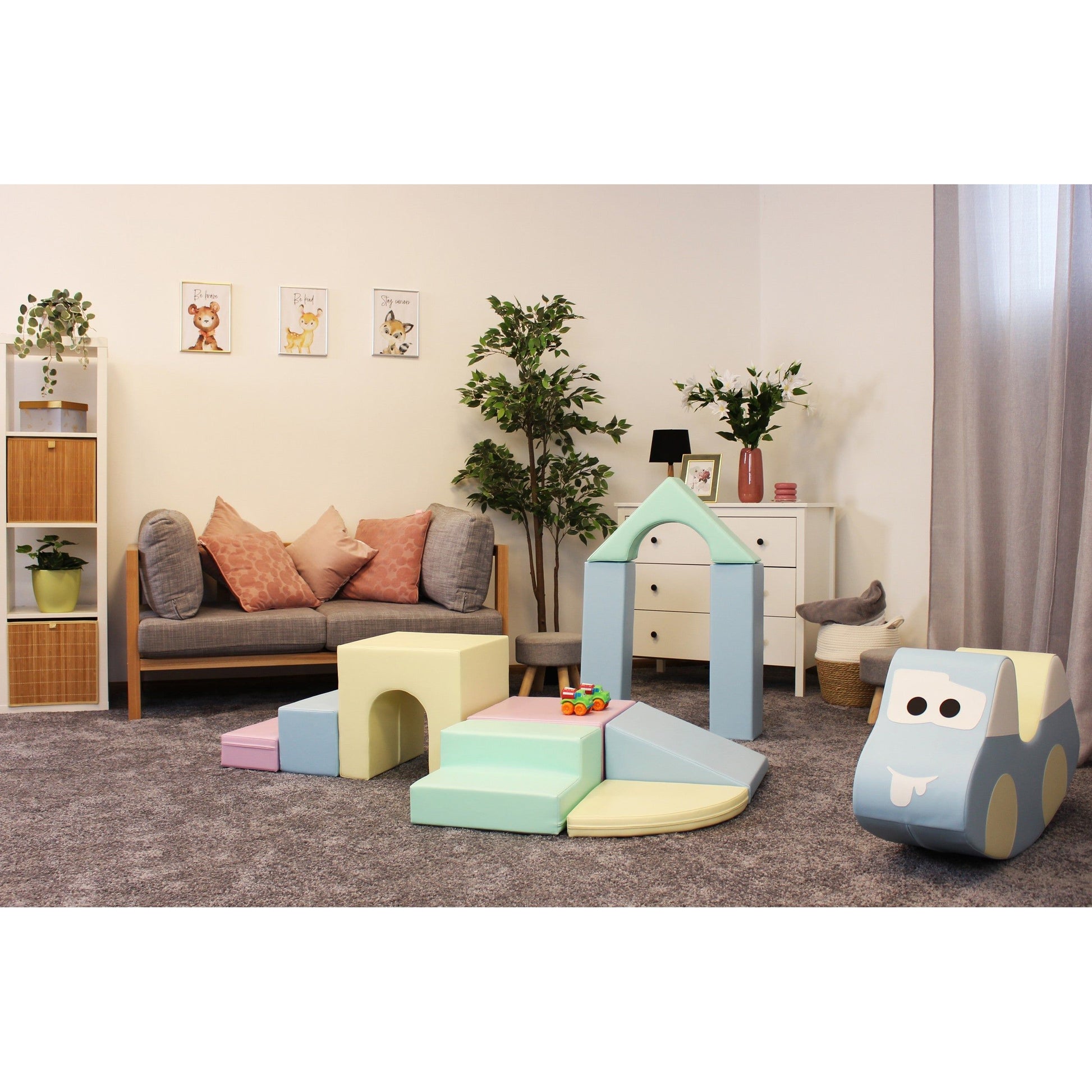 Soft Play 10 Foam Block Set - Light Pastel Creativity