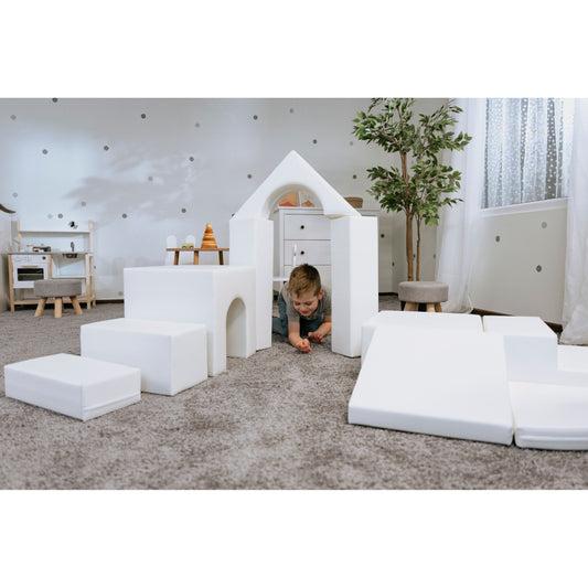 Soft Play 10 Foam Block Set - White Creativity