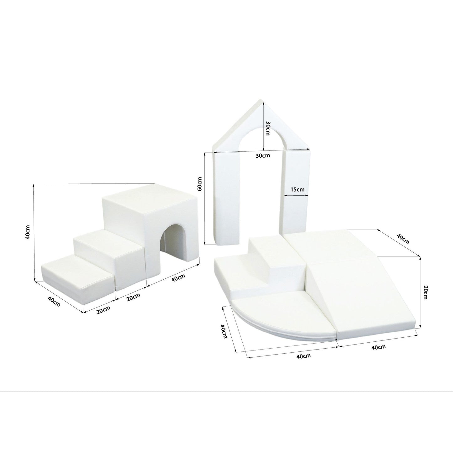 Soft Play 10 Foam Block Set - White Creativity