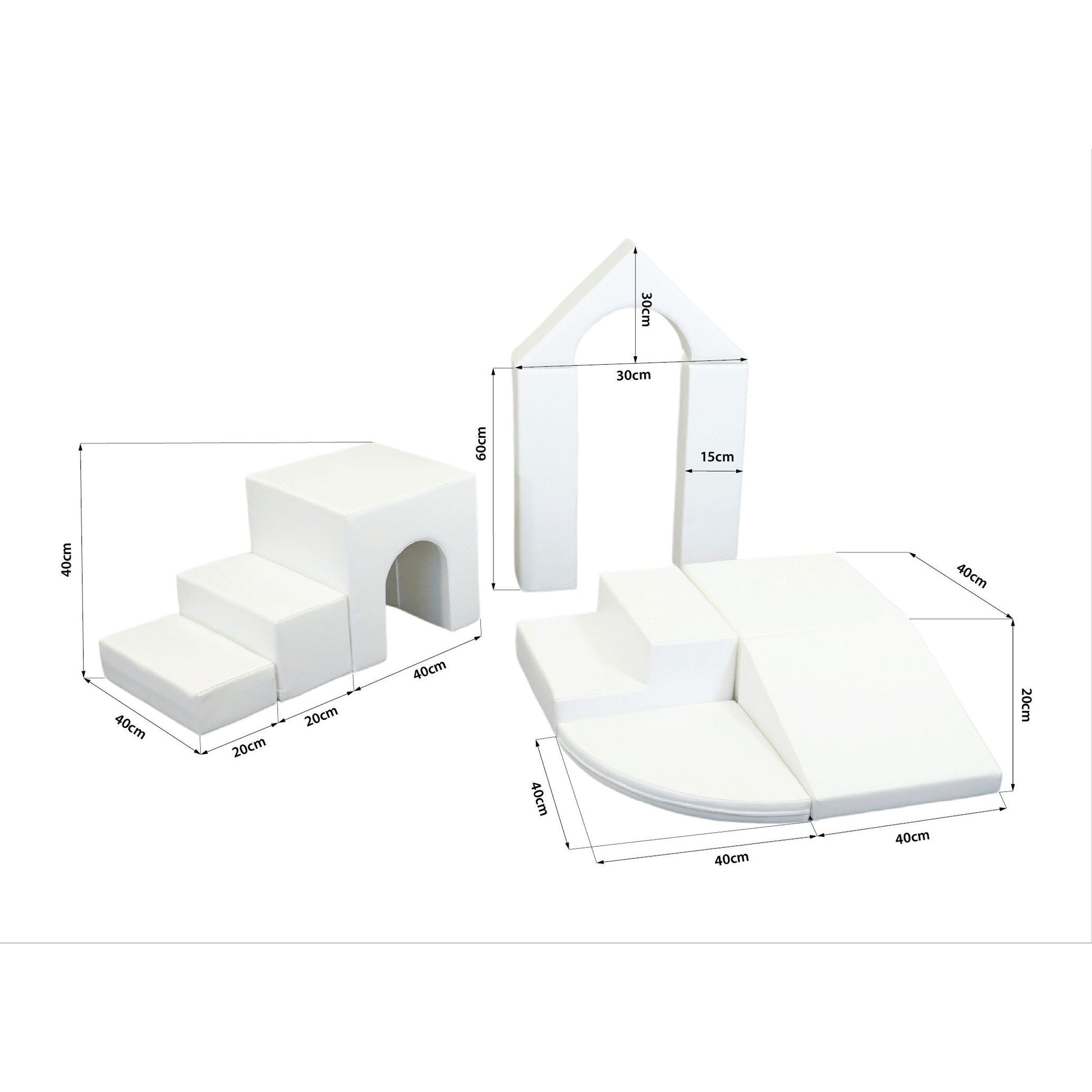 Soft Play 10 Foam Block Set - White Creativity