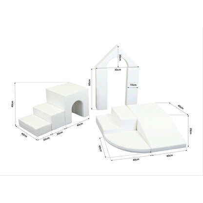 Soft Play 10 Foam Block Set - White Creativity