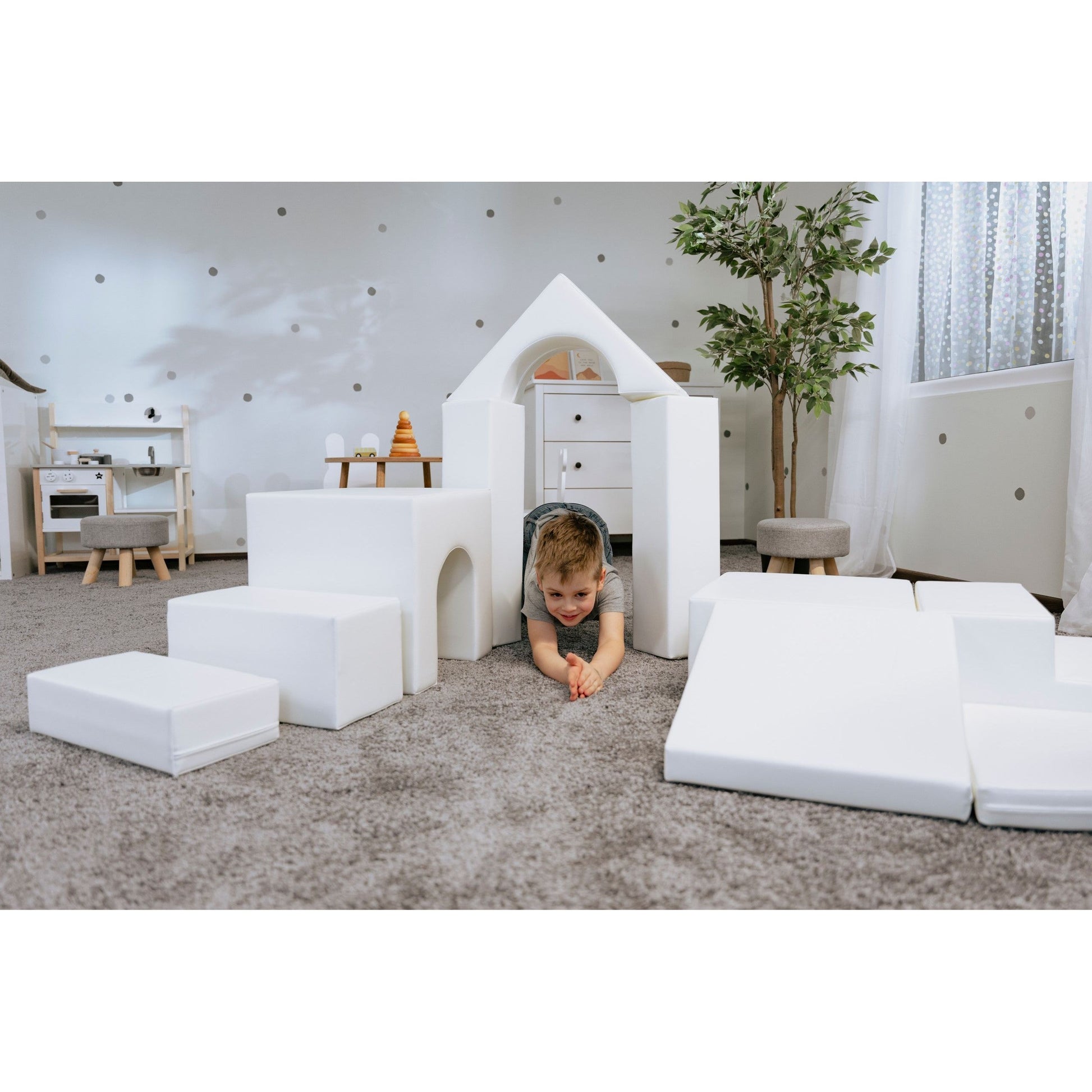 Soft Play 10 Foam Block Set - White Creativity
