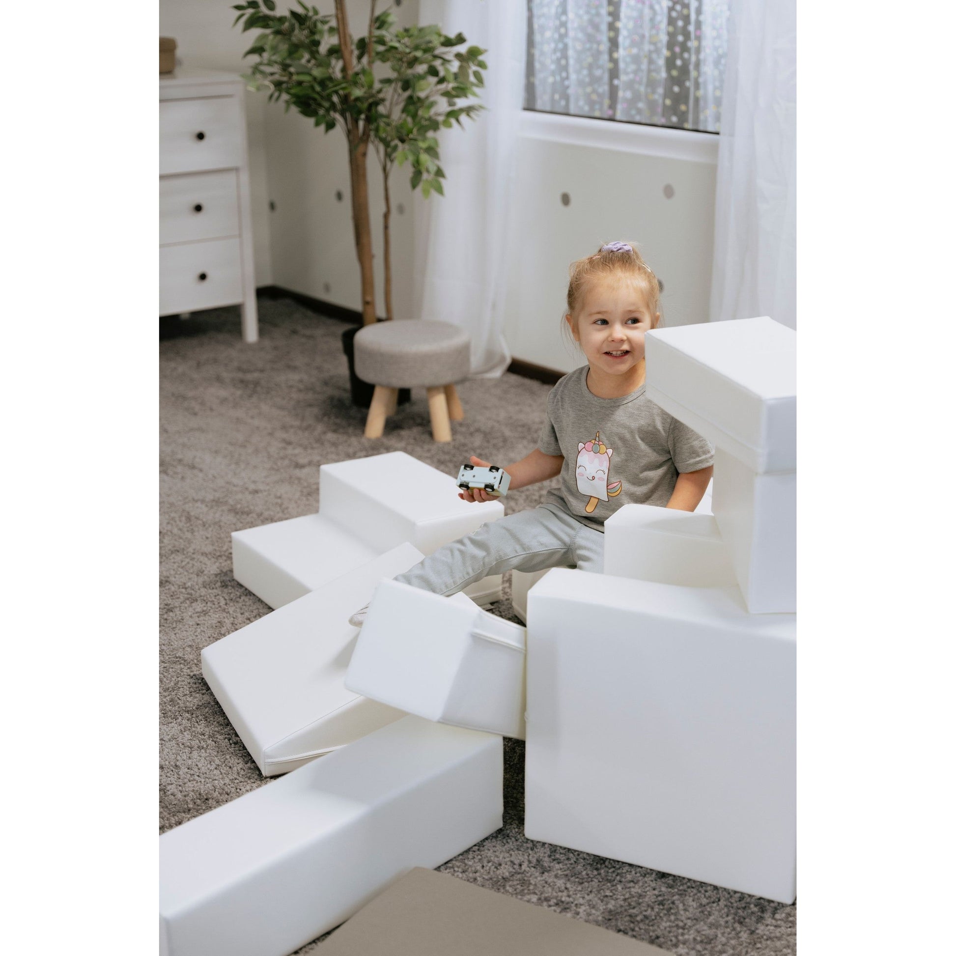 Soft Play 10 Foam Block Set - White Creativity