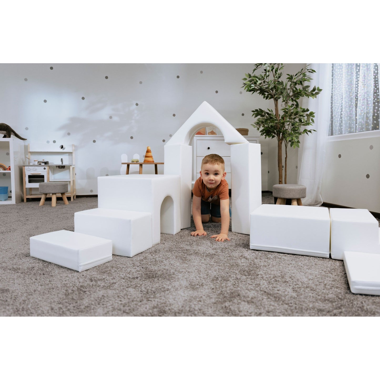 Soft Play 10 Foam Block Set - White Creativity