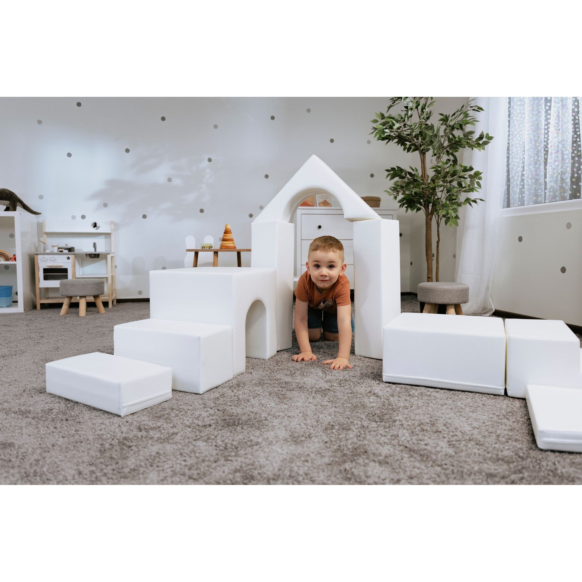Soft Play 10 Foam Block Set - White Creativity
