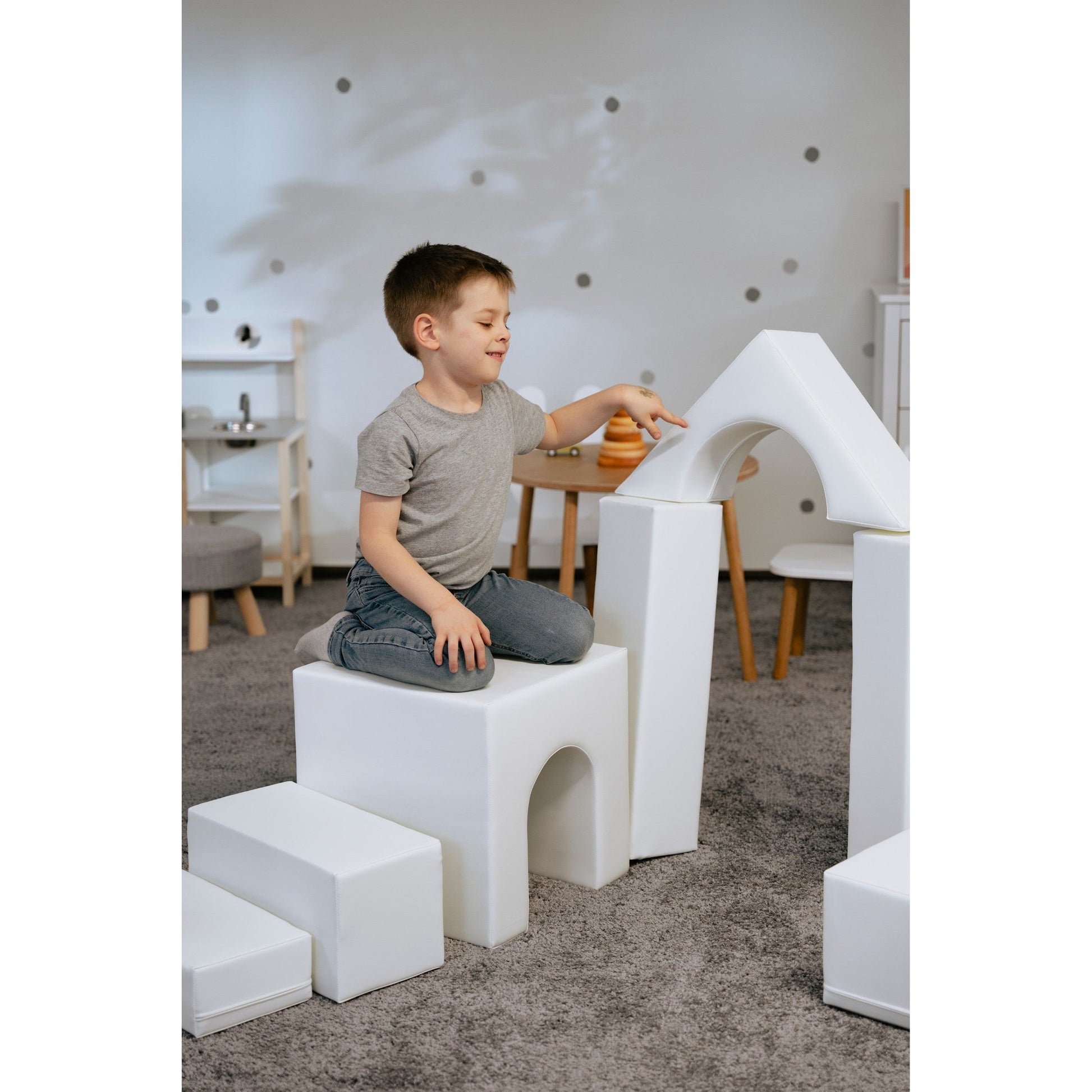 Soft Play 10 Foam Block Set - White Creativity