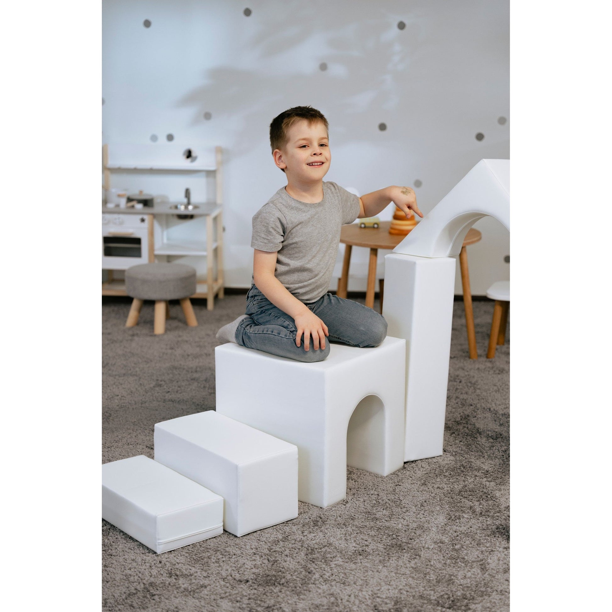 Soft Play 10 Foam Block Set - White Creativity