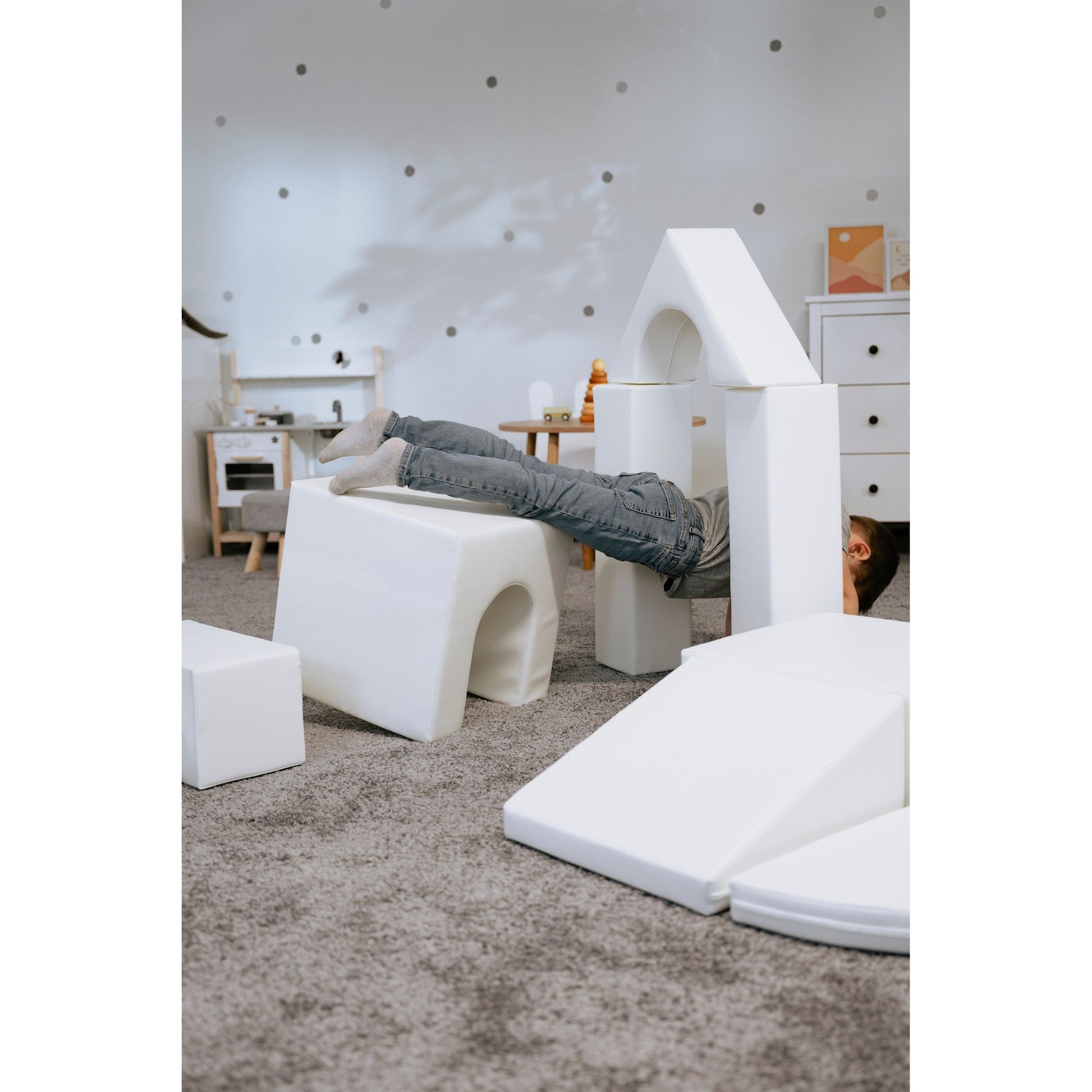 Soft Play 10 Foam Block Set - White Creativity