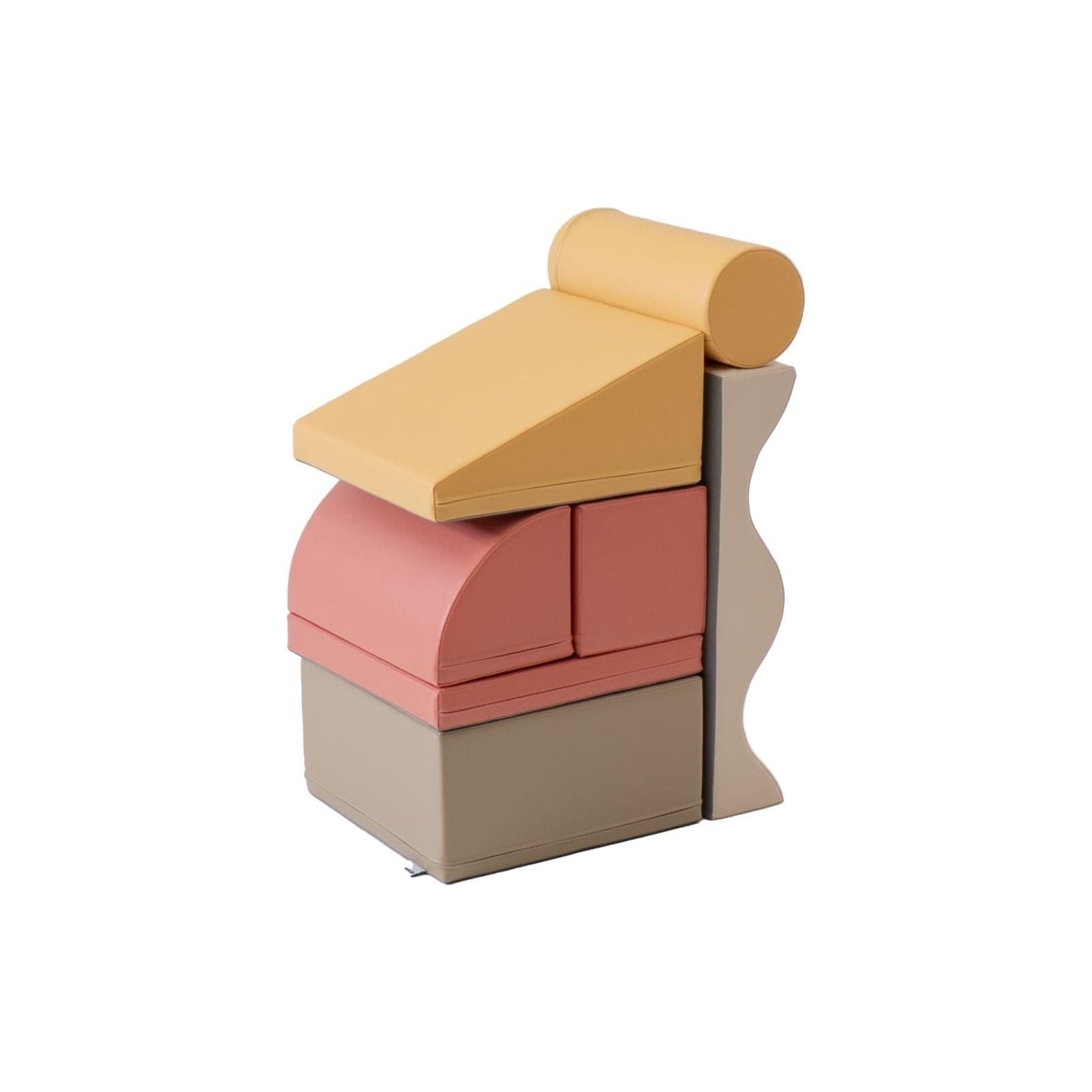 Soft Play 7 Foam Block Set - Pastel Pink Discoverer