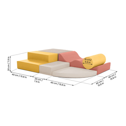 Soft Play 6 Foam Block Set - Pastel Pink Explorer