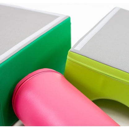 Soft Play 6 Foam Block Set - Pink & Green Explorer