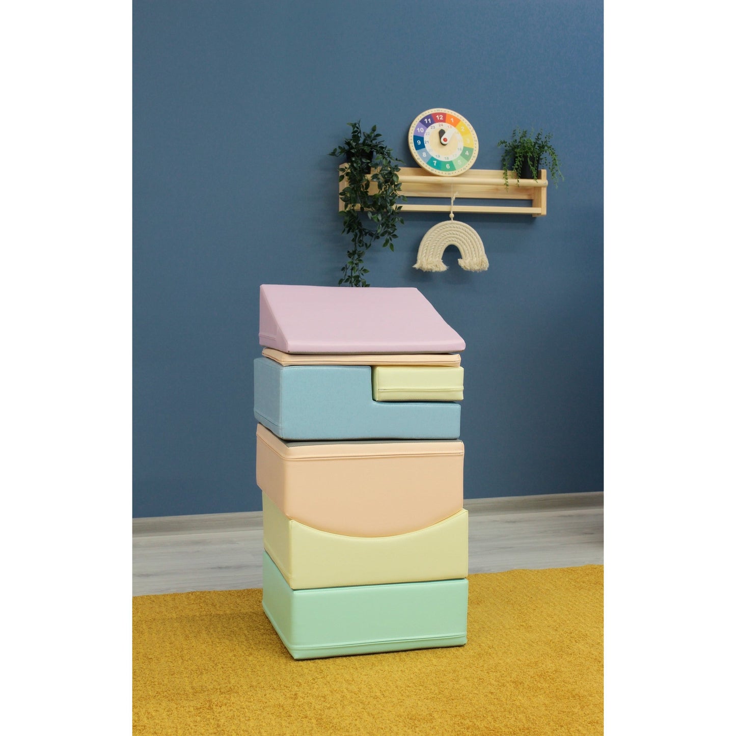 Soft Play 7 Foam Block Set - Light Pastel Little Crawler