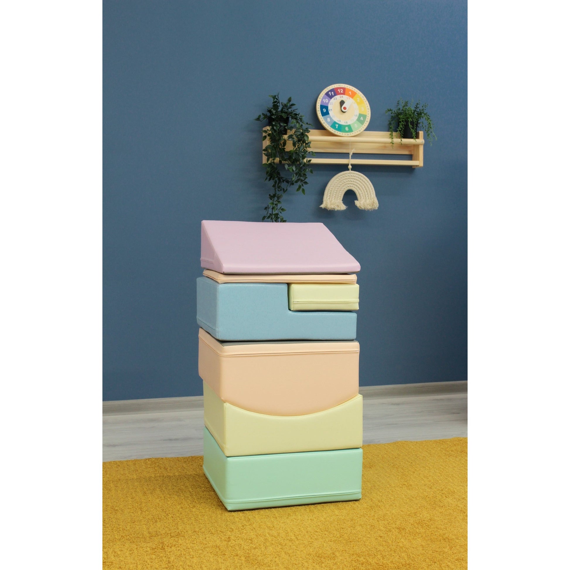 Soft Play 7 Foam Block Set - Light Pastel Little Crawler