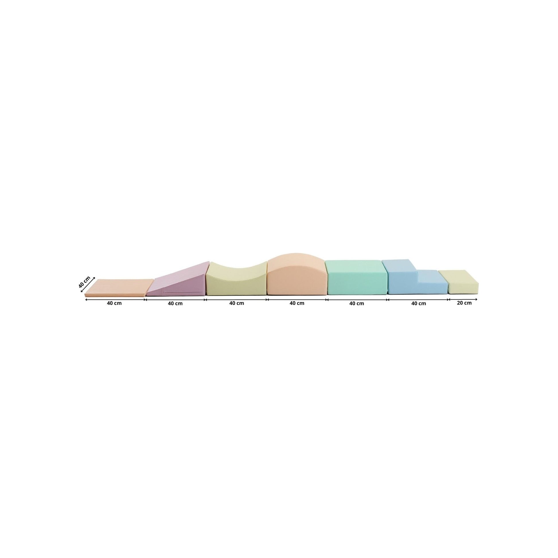 Soft Play 7 Foam Block Set - Light Pastel Little Crawler
